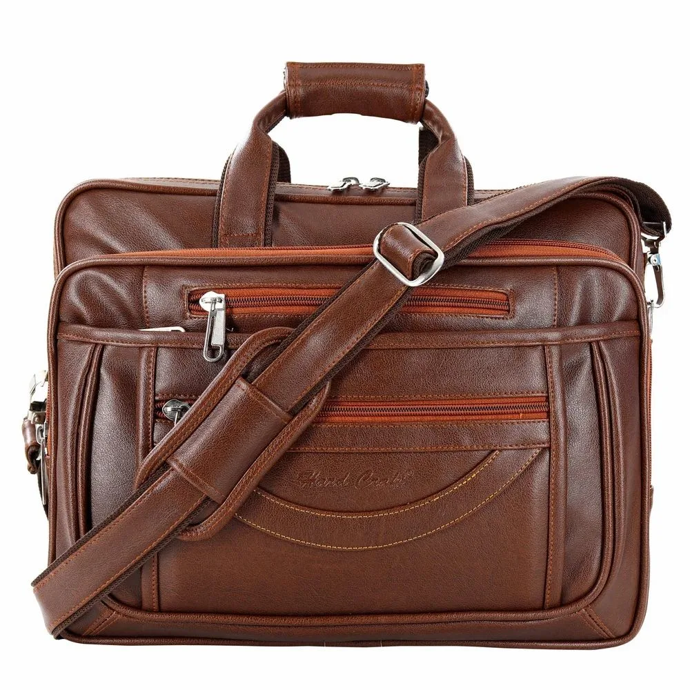 Executive Leather Messenger Laptop Bag