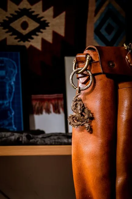 Braided Leather Key Chain Fob