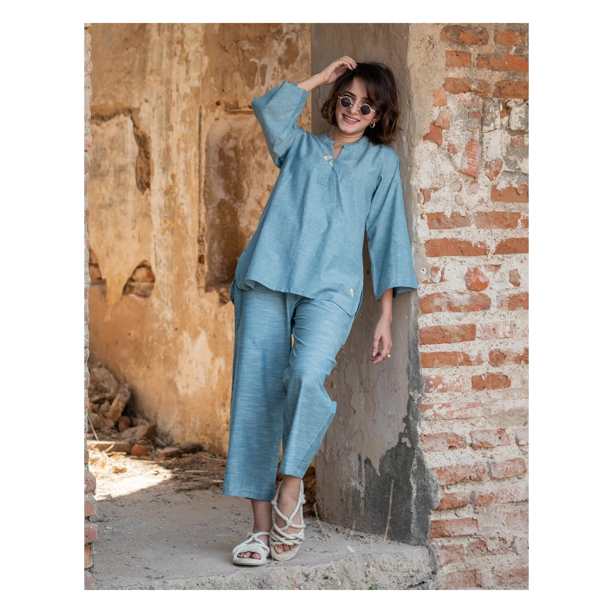 Premium Pastel Blue Co-ord Set