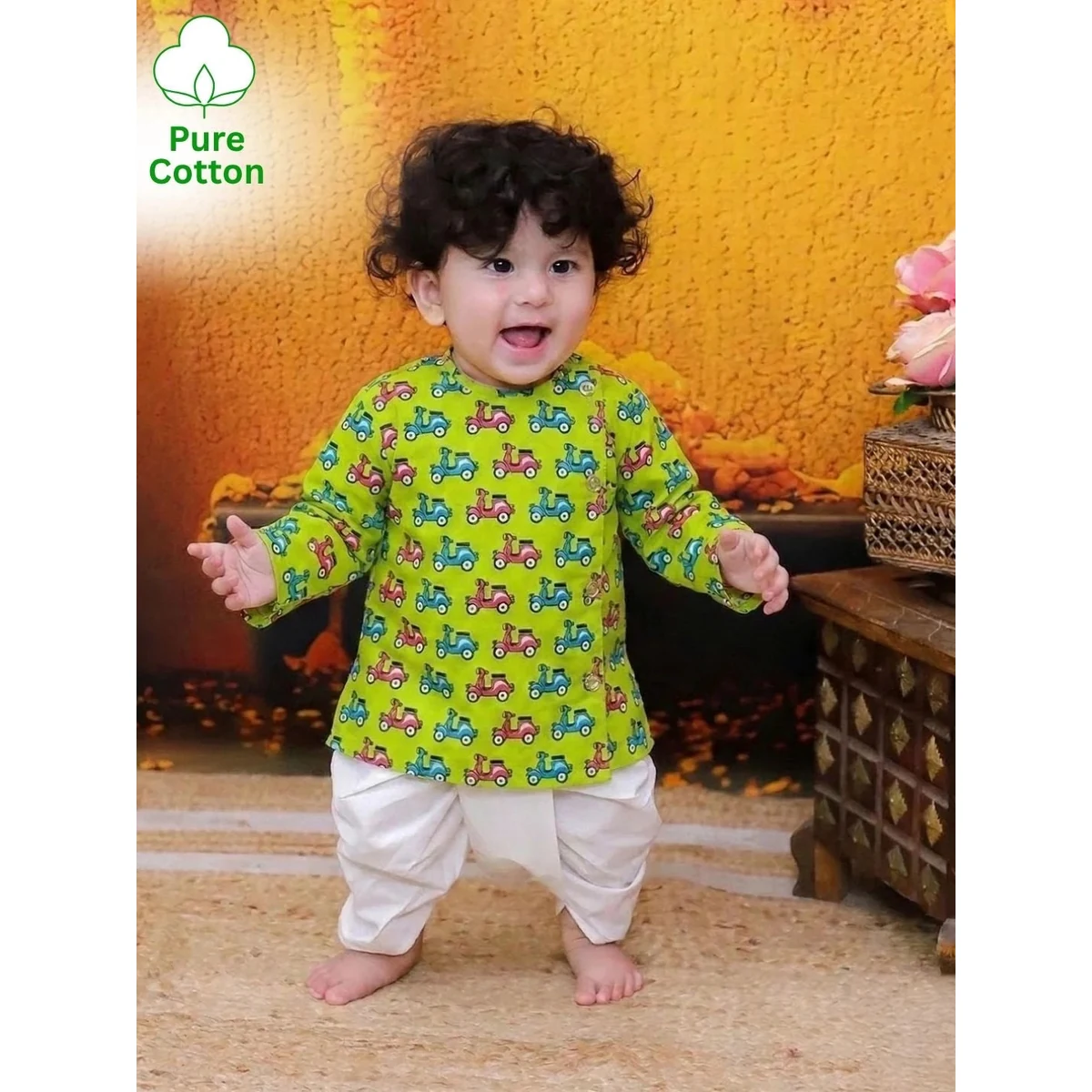 Premium Full Sleeve Pure Cotton Kurta Dhoti Style 4